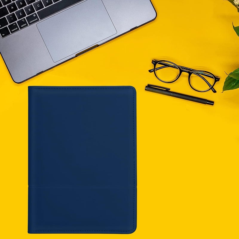 Konper Classic Padfolio/Junior Portfolio Folder Case, Business A5 Binder Organizer Notepad for Men Women, 5 x 8 Writing Pad Included, Navy Blue - Image 5